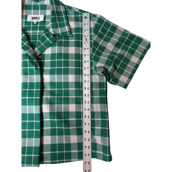 EUC $595 MM6 Maison Margiela Oversized Green Check Boxy Top IT 40 US 4 - Picture 8 of 16